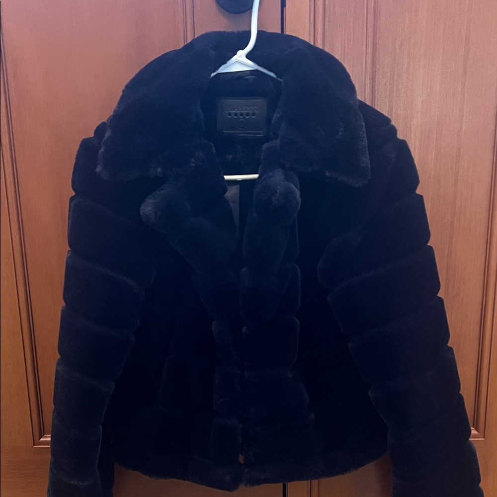 Luxurious Blue Faux Fur Jacket